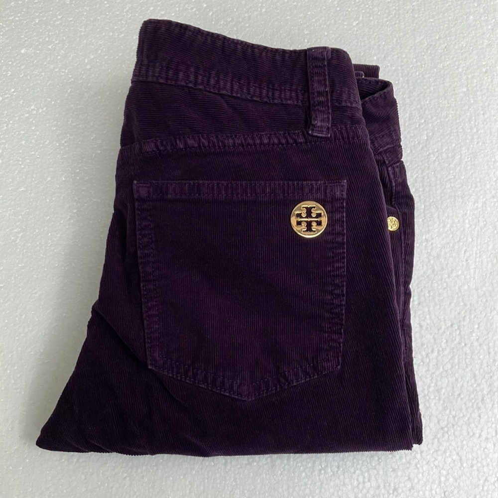 Tory Burch corduroy purple  pants size 25 Super skinny Jean style 32111218 - Picture 10 of 10